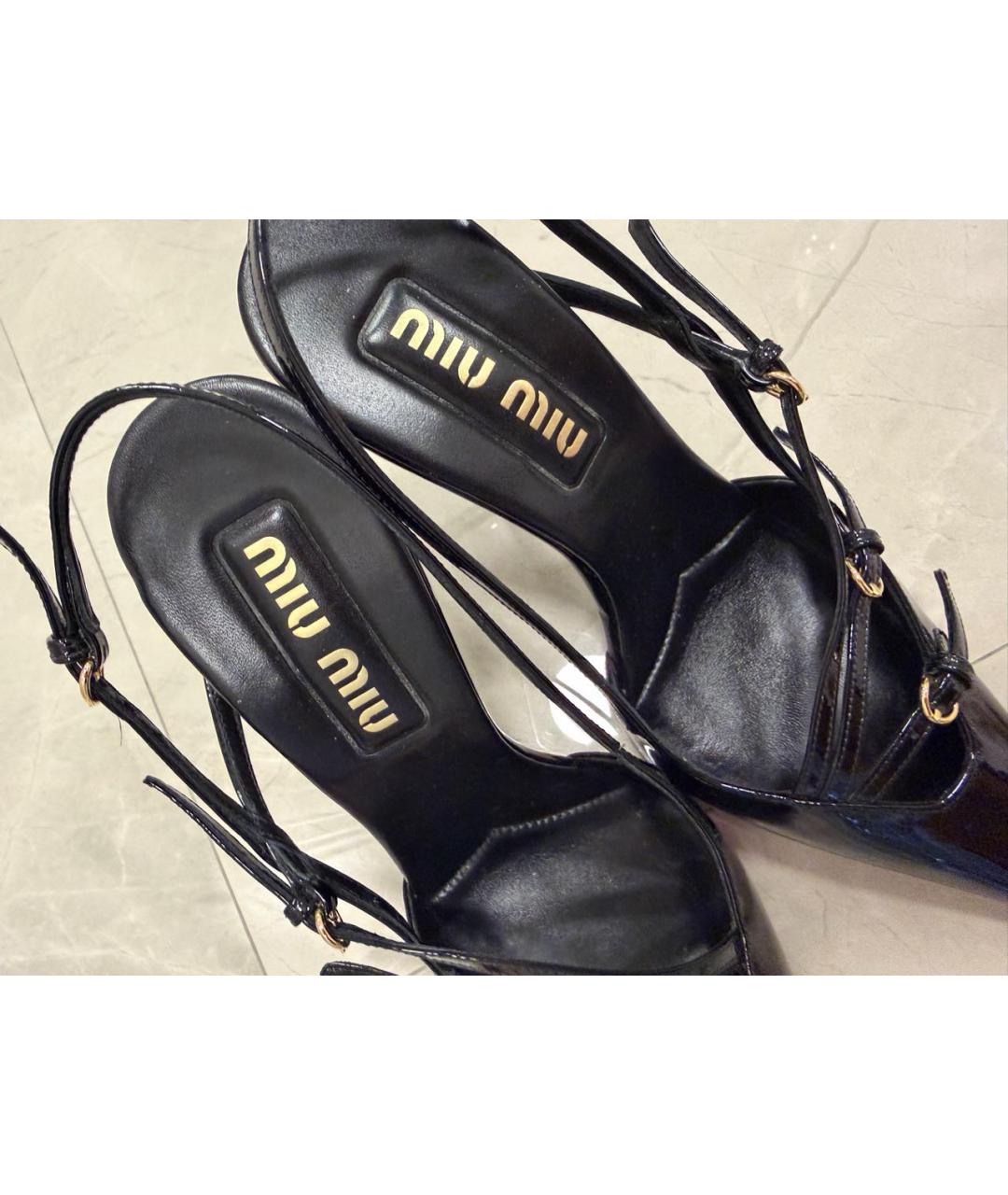 MIU MIU Черные туфли из лакированной кожи, фото 6