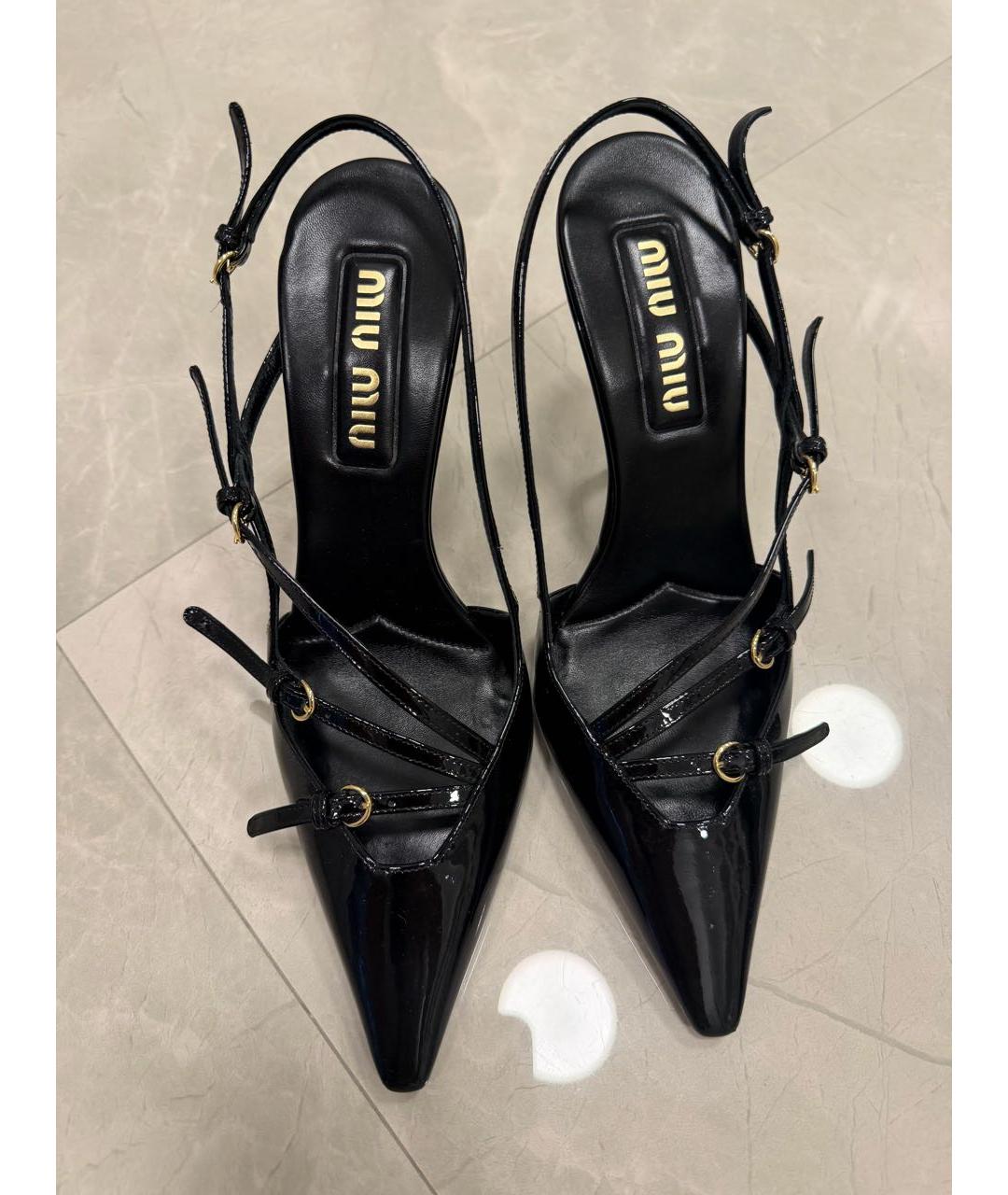 MIU MIU Черные туфли из лакированной кожи, фото 2