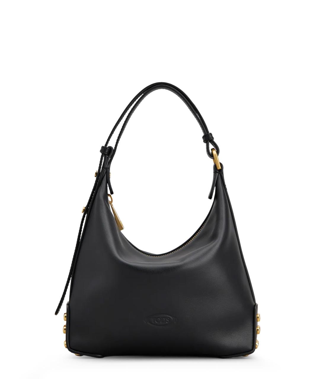 TOD'S Черная кожаная сумка с короткими ручками, фото 1