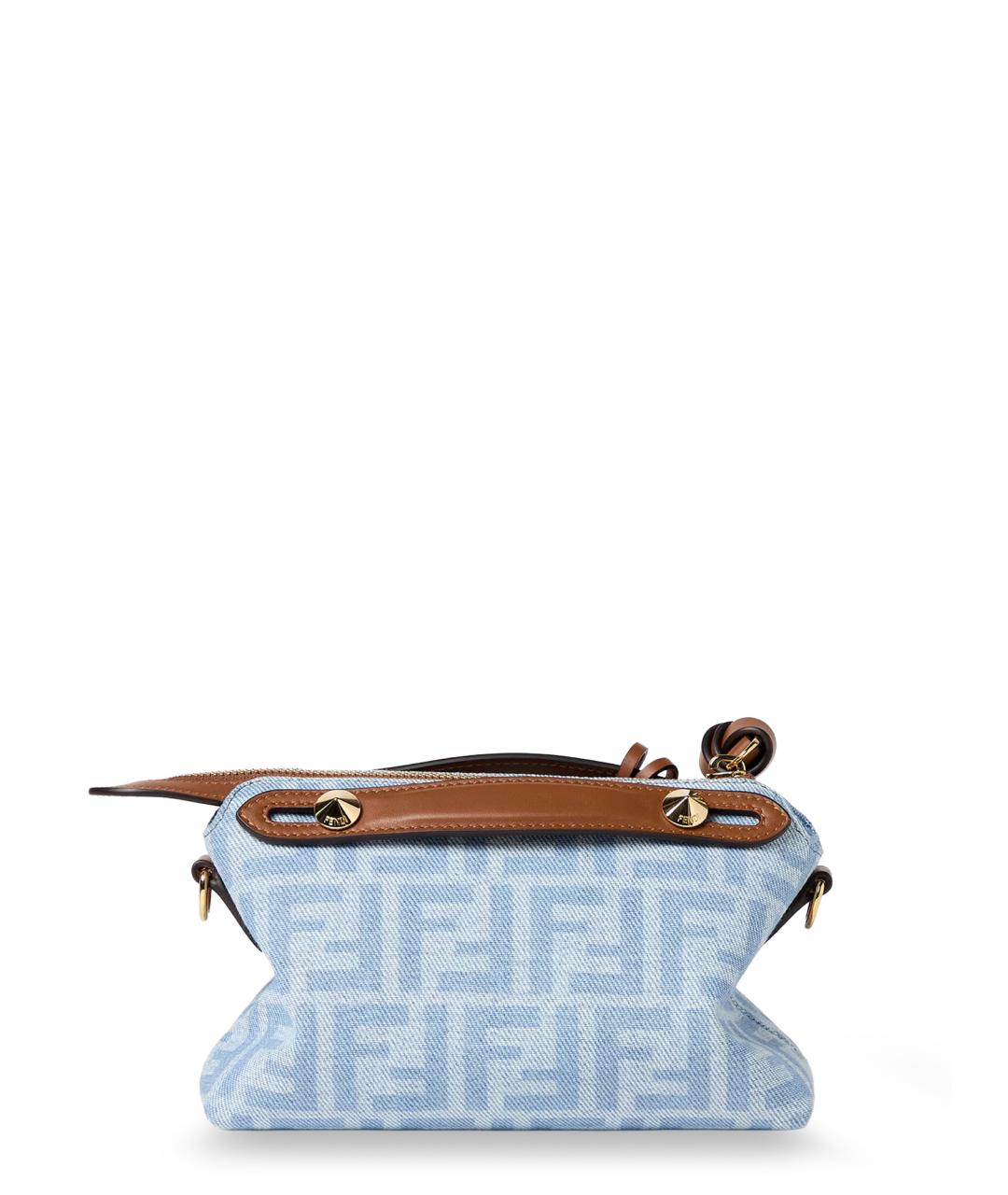 FENDI Голубая деним сумка тоут, фото 2