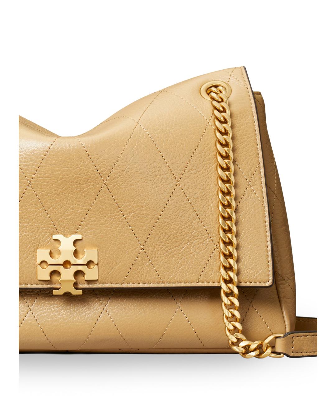 TORY BURCH Бежевая кожаная сумка через плечо, фото 4