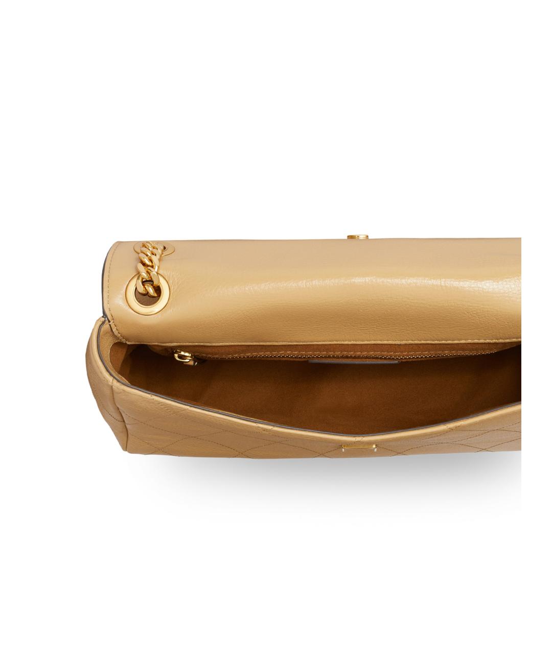 TORY BURCH Бежевая кожаная сумка через плечо, фото 3