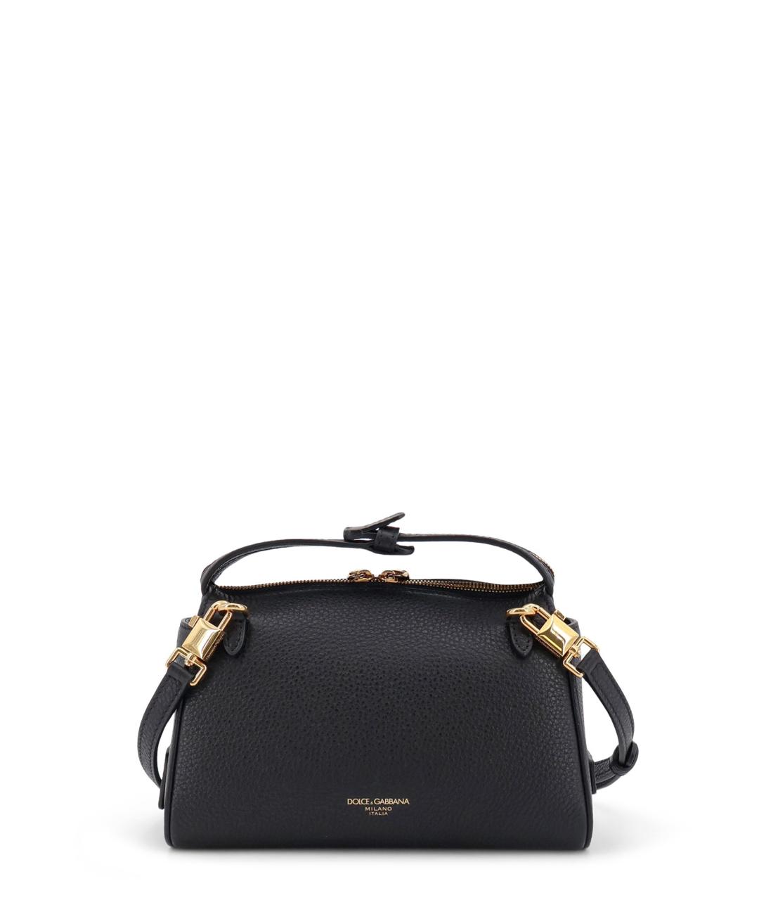 DOLCE&GABBANA Черная кожаная сумка через плечо, фото 2
