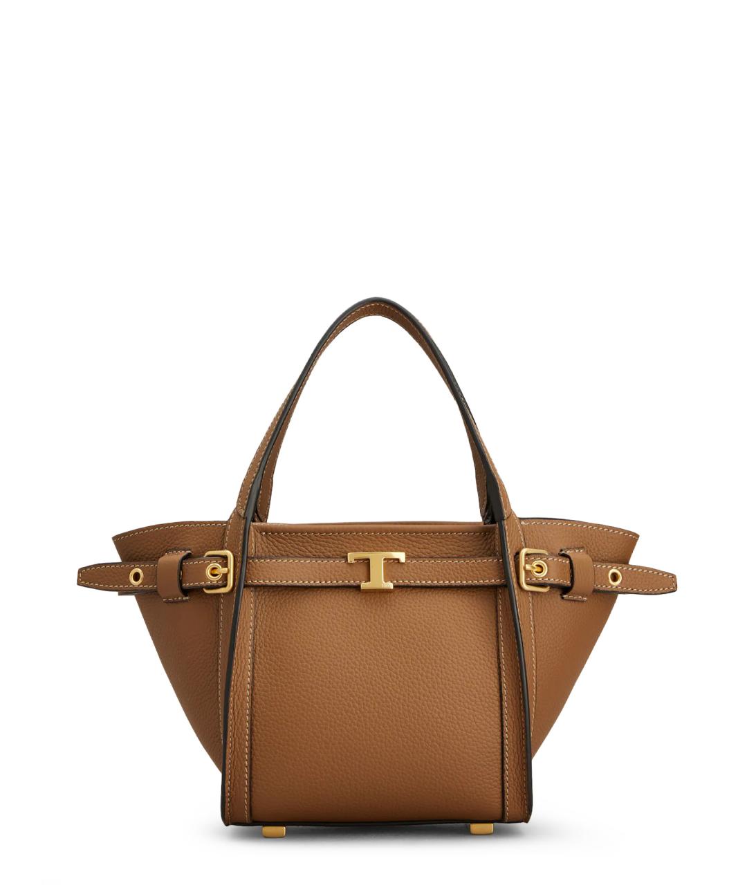 TOD'S Бежевая кожаная сумка тоут, фото 1