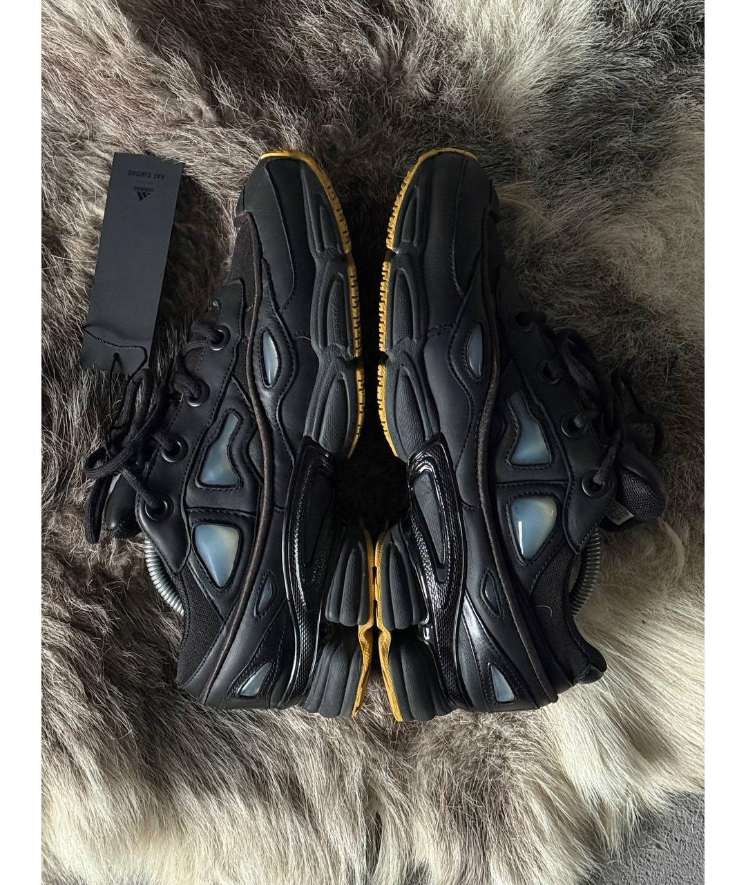 RAF SIMONS Черные кожаные низкие кроссовки / кеды, фото 9