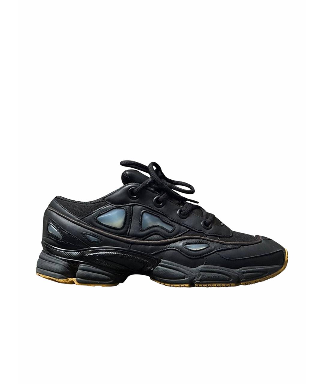 RAF SIMONS Черные кожаные низкие кроссовки / кеды, фото 1