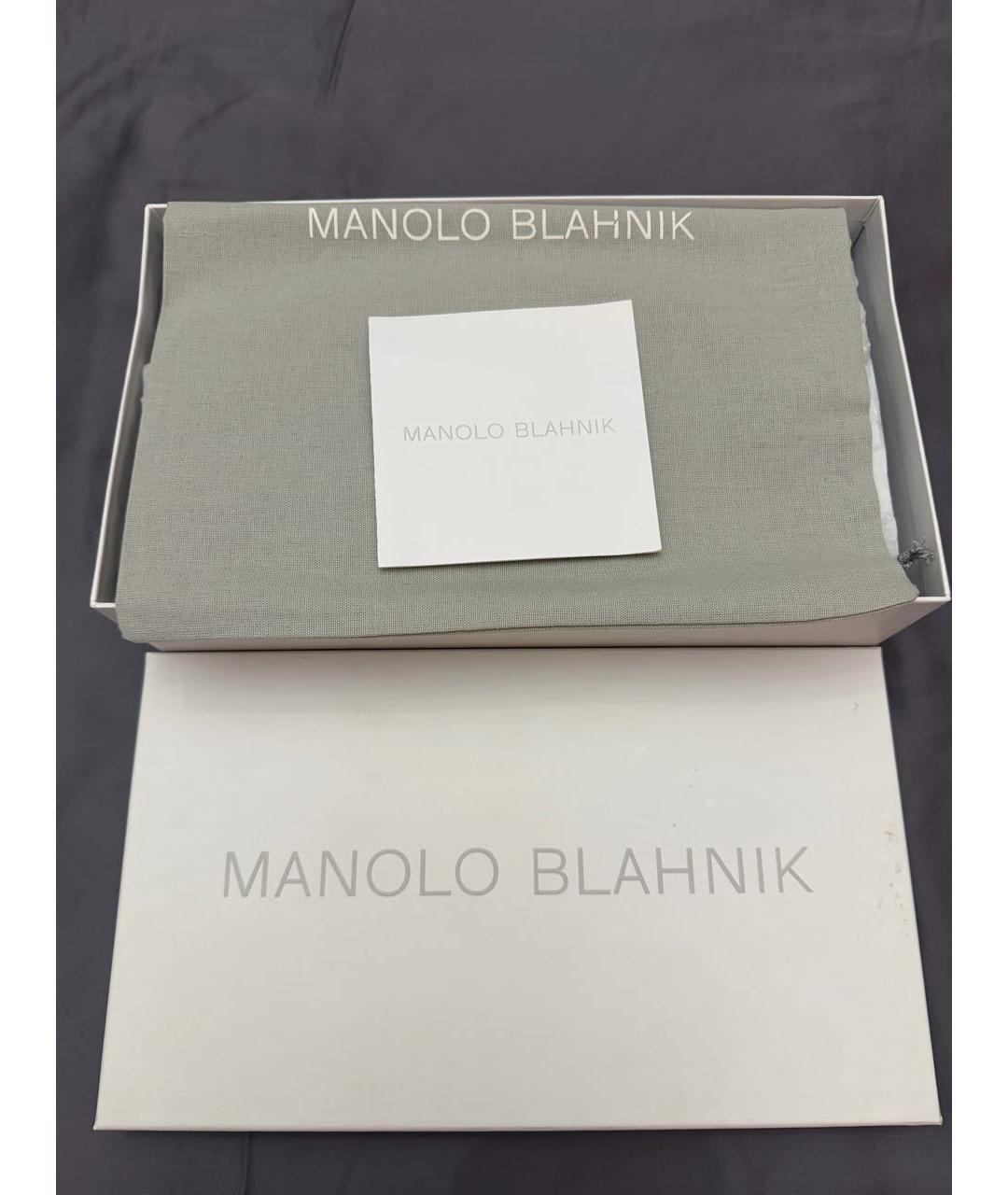 MANOLO BLAHNIK Бежевые замшевые мокасины, фото 7