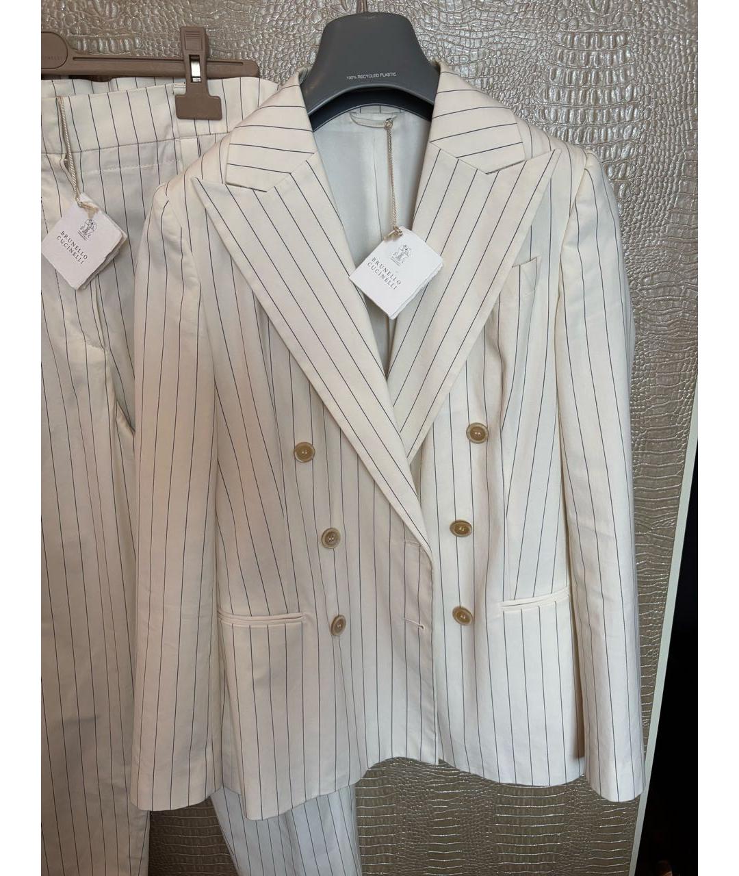 BRUNELLO CUCINELLI Белый хлопковый костюм с брюками, фото 6