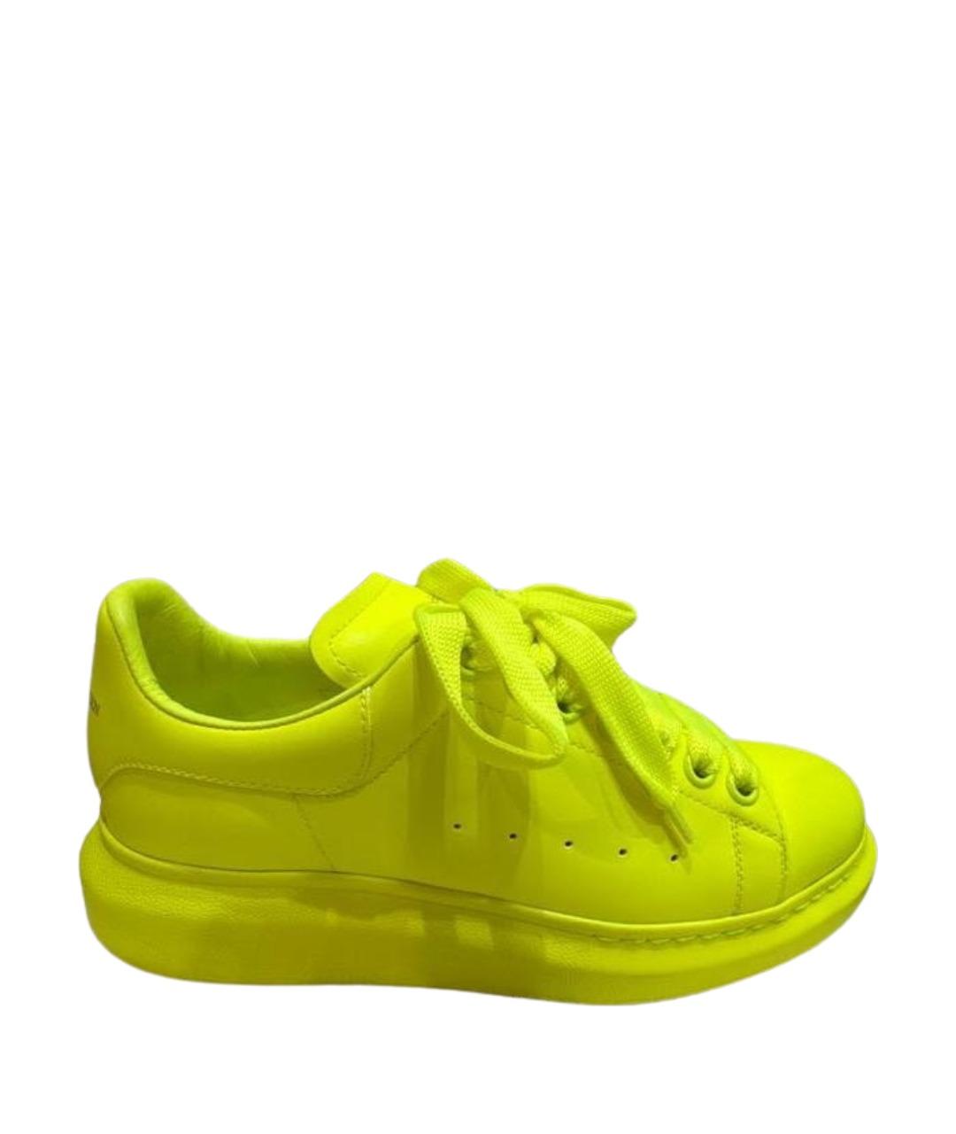 ALEXANDER MCQUEEN Желтые кожаные кеды, фото 1