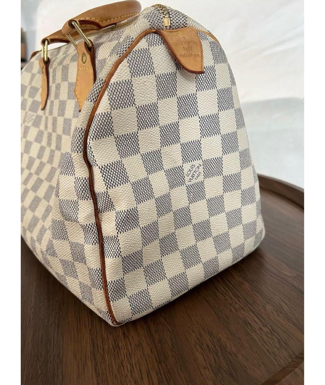 LOUIS VUITTON Бежевая кожаная сумка тоут, фото 6