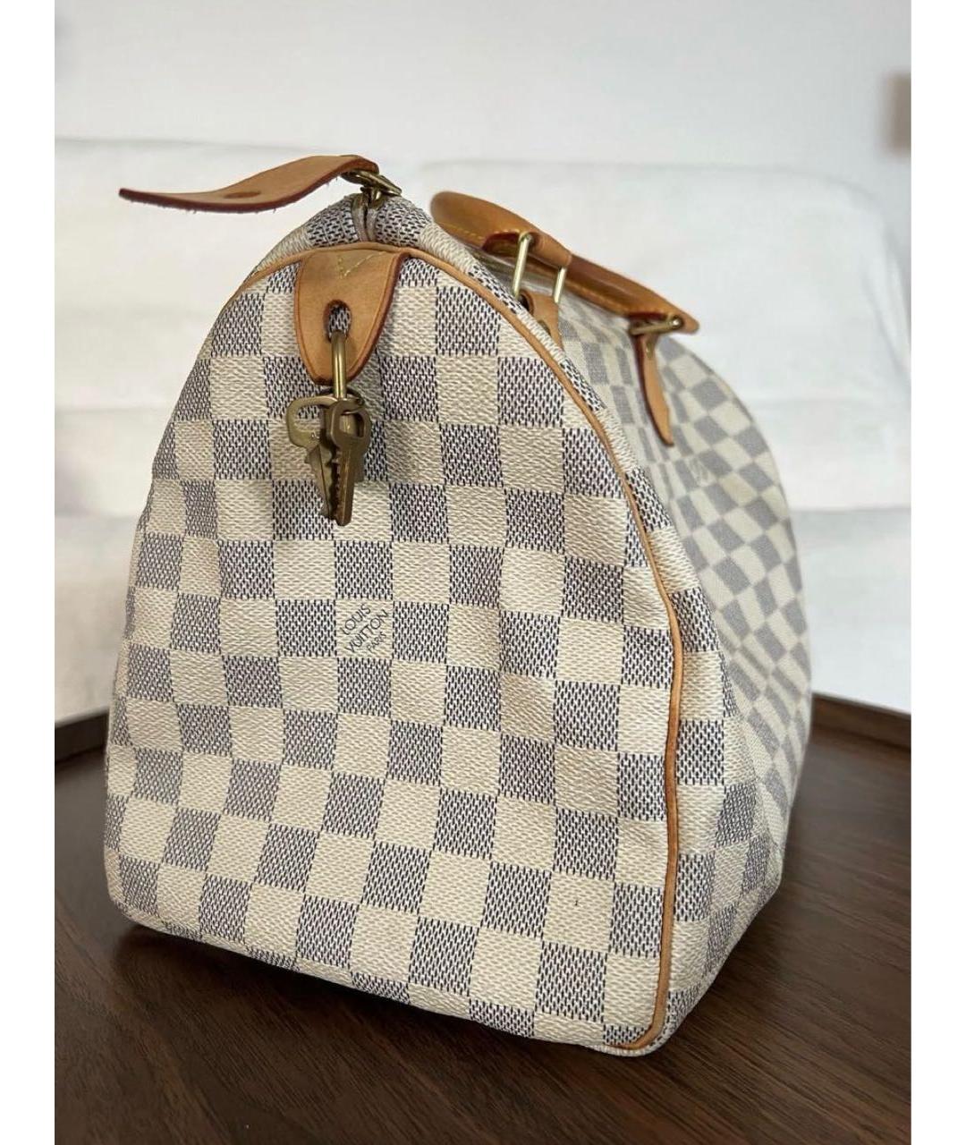 LOUIS VUITTON Бежевая кожаная сумка тоут, фото 5