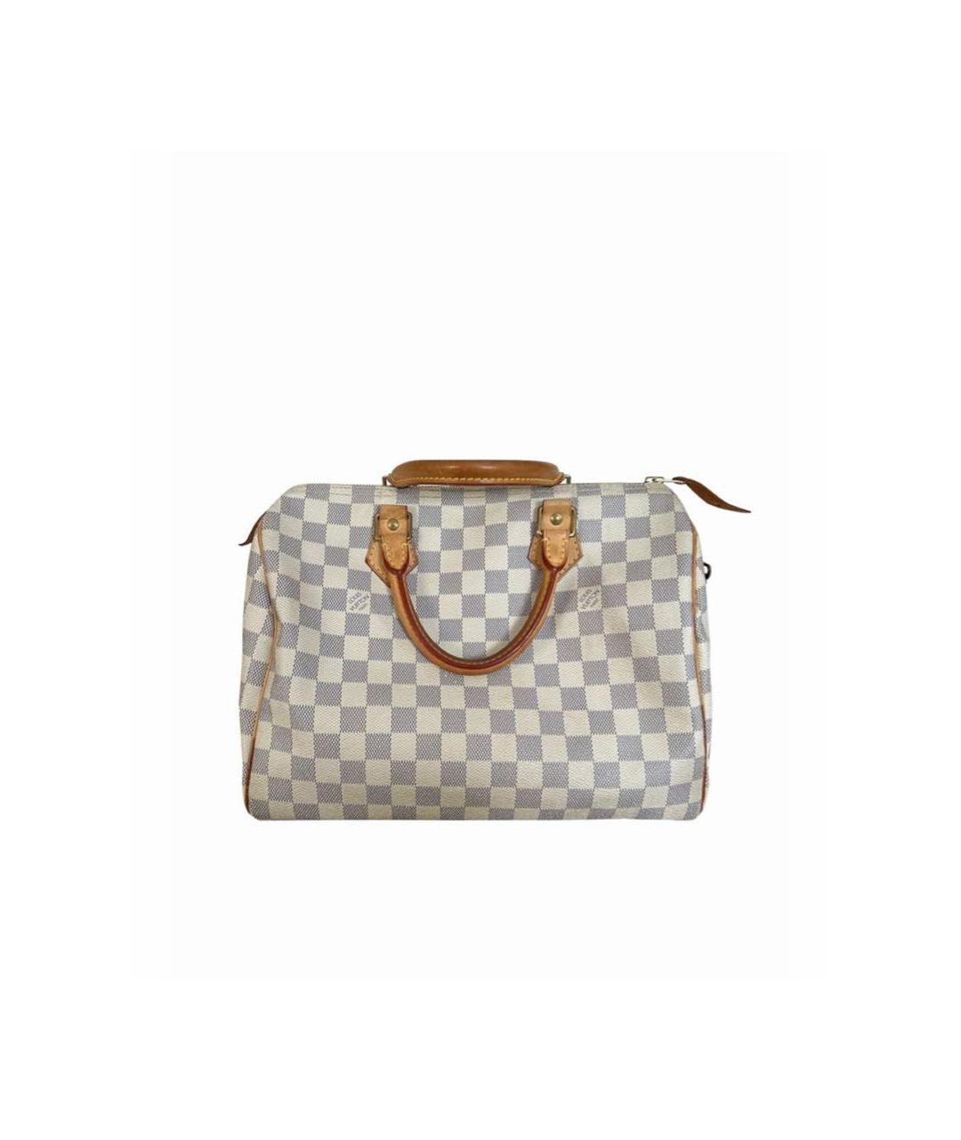 LOUIS VUITTON Бежевая кожаная сумка тоут, фото 9