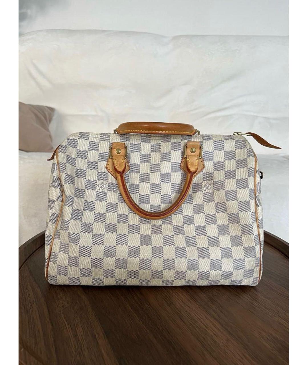 LOUIS VUITTON Бежевая кожаная сумка тоут, фото 7