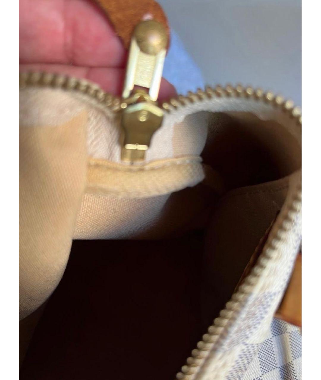 LOUIS VUITTON Бежевая кожаная сумка тоут, фото 8