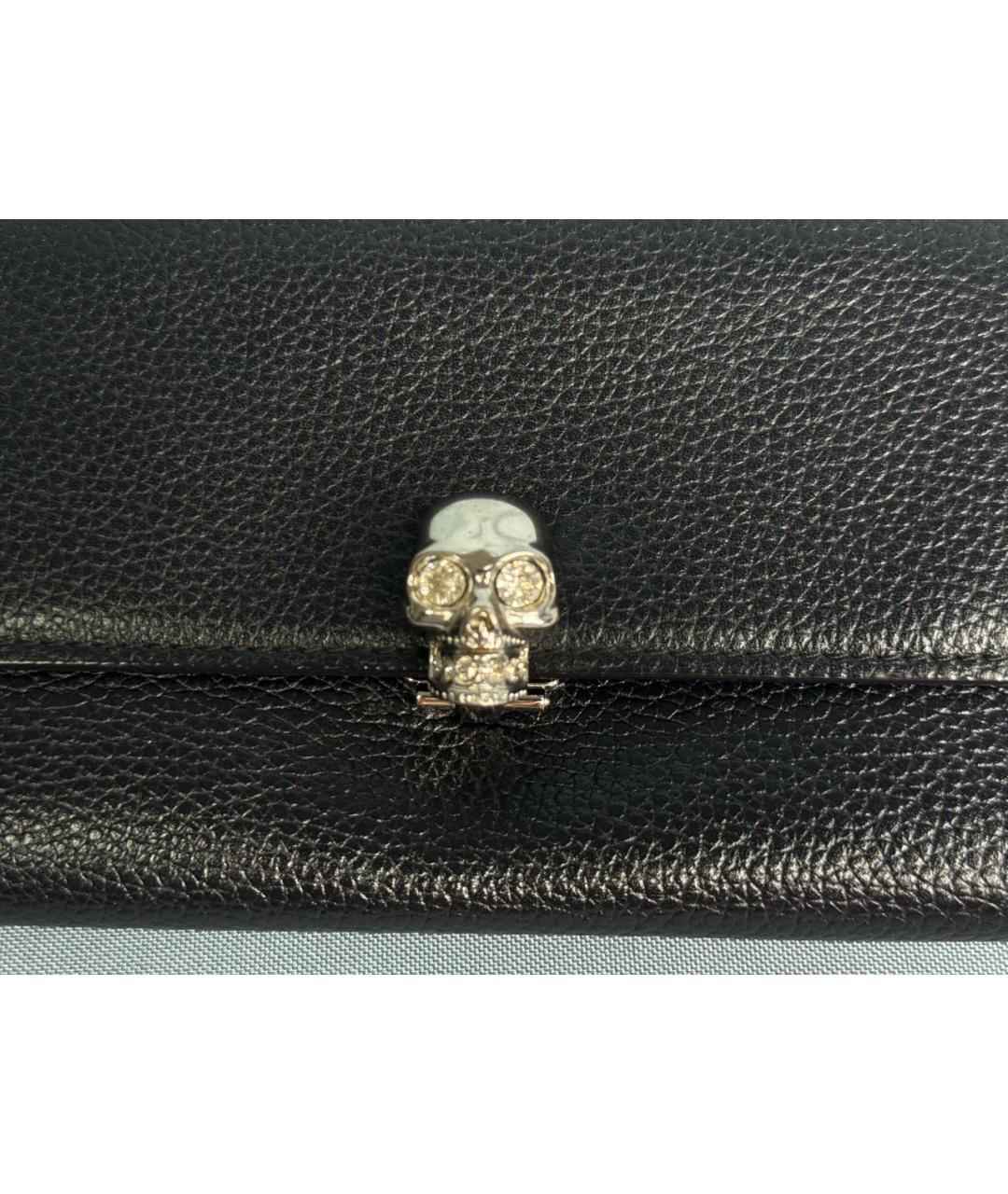 ALEXANDER MCQUEEN Черный кожаный кошелек, фото 2