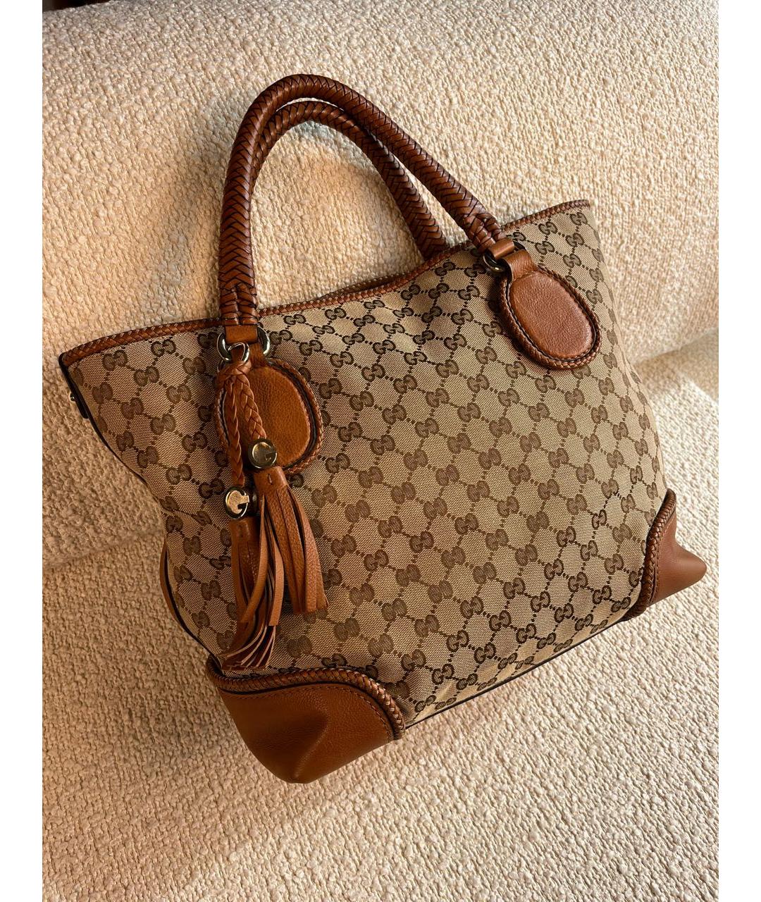 GUCCI Коричневая сумка с короткими ручками, фото 2