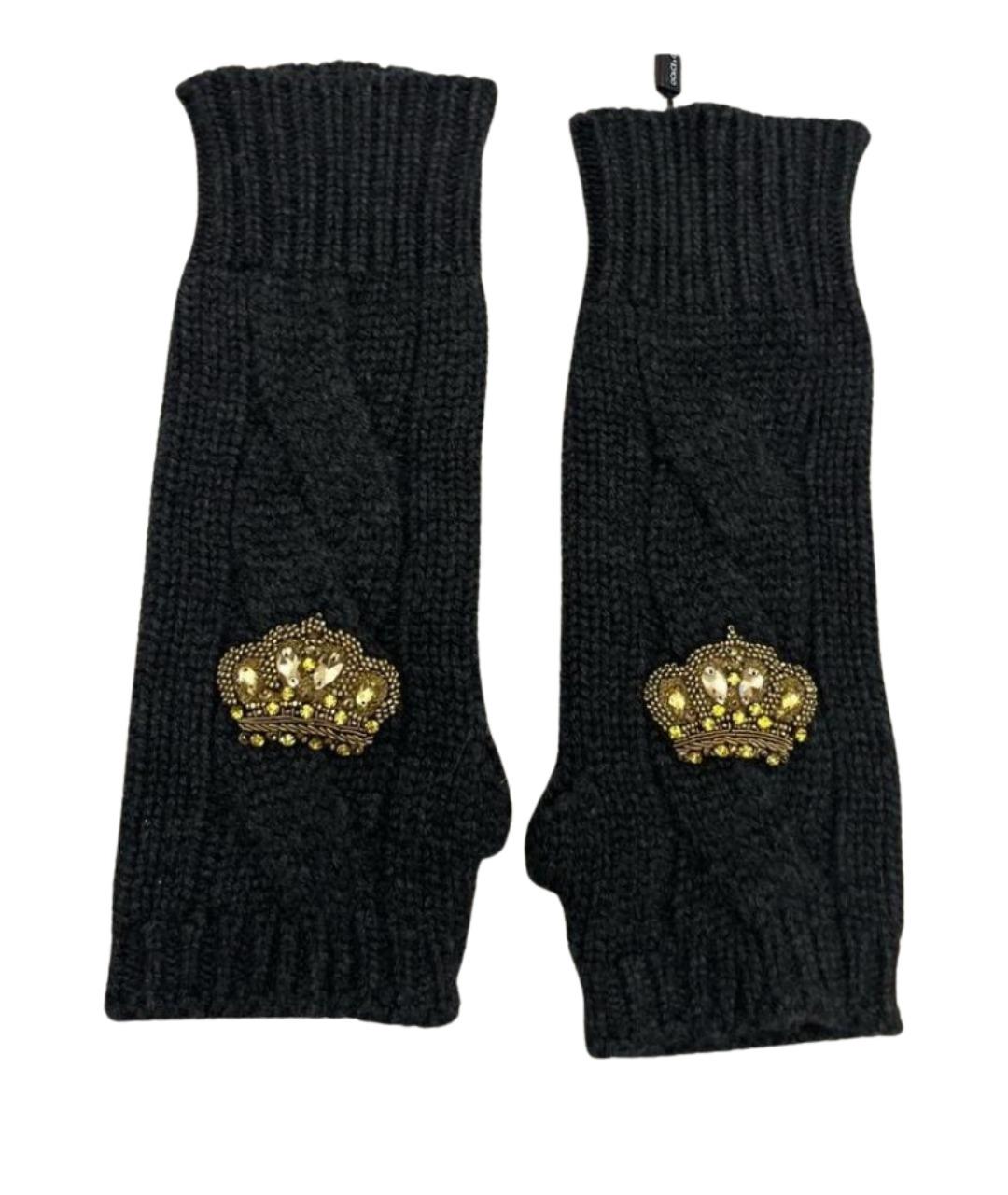 DOLCE&GABBANA Антрацитовые кашемировые митенки, фото 1