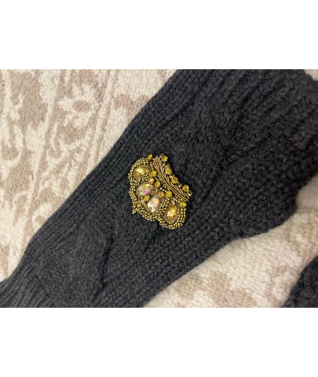 DOLCE&GABBANA Антрацитовые кашемировые митенки, фото 4