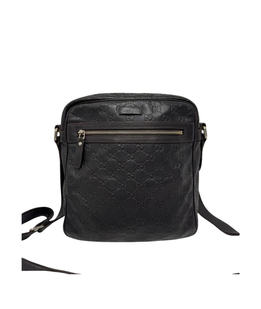 GUCCI Коричневая кожаная сумка на плечо, фото 1