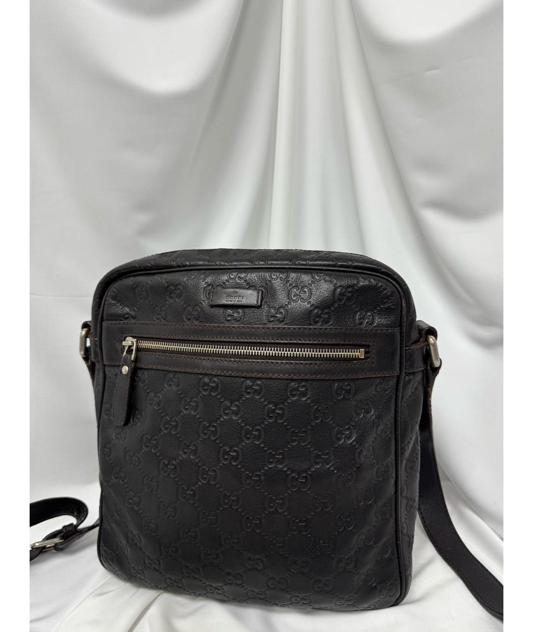 GUCCI Коричневая кожаная сумка на плечо, фото 2