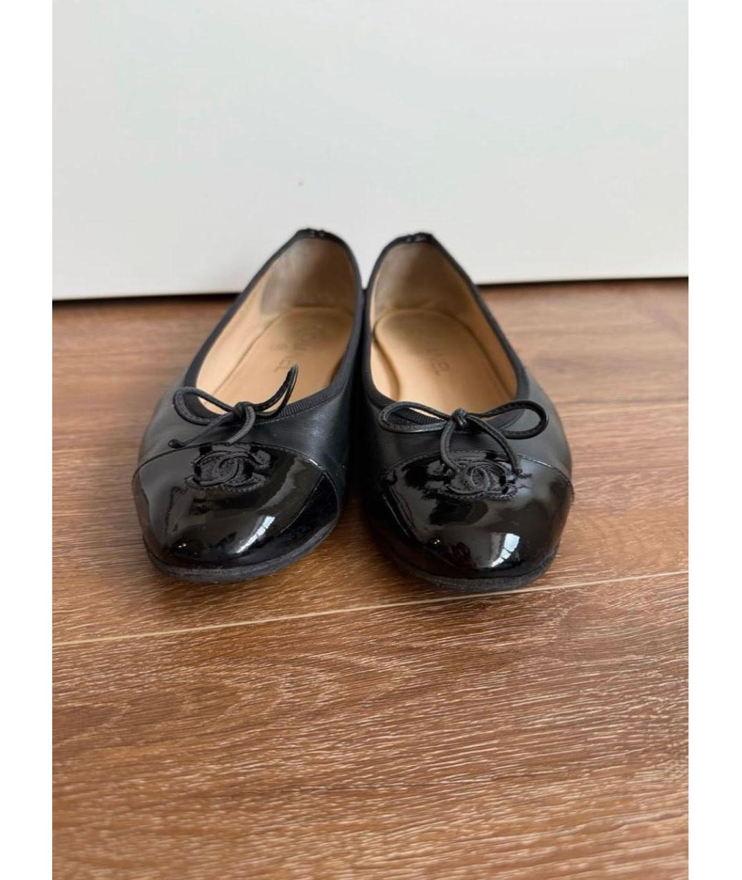 CHANEL Черные кожаные балетки, фото 6