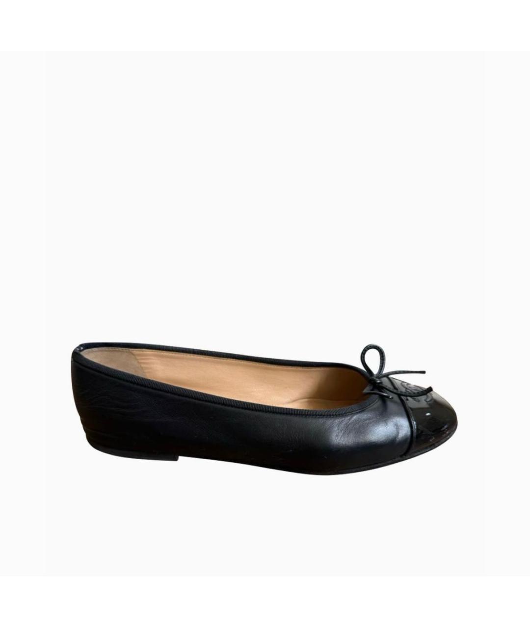 CHANEL Черные кожаные балетки, фото 7