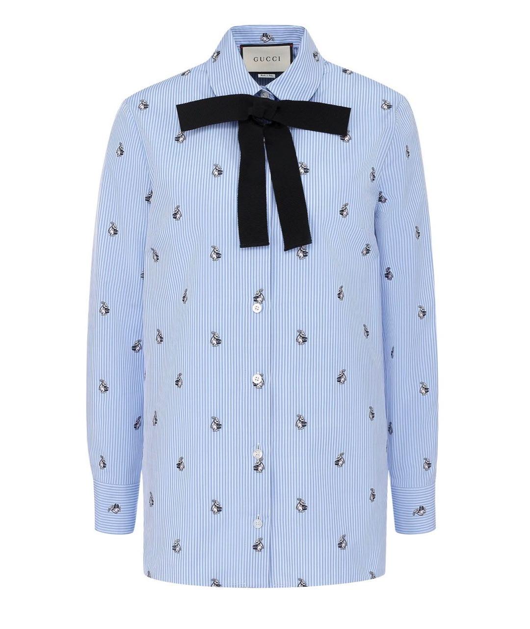 GUCCI Голубая хлопковая рубашка, фото 9