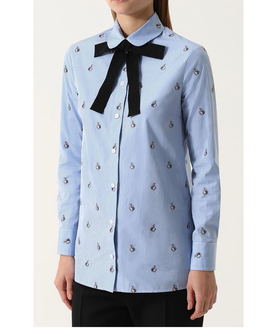 GUCCI Голубая хлопковая рубашка, фото 2