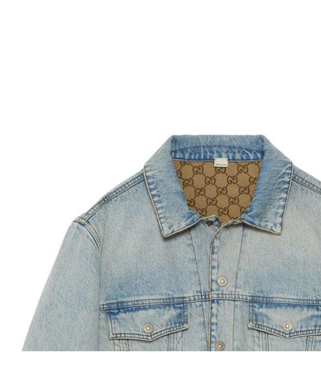 GUCCI Голубая деним куртка, фото 5