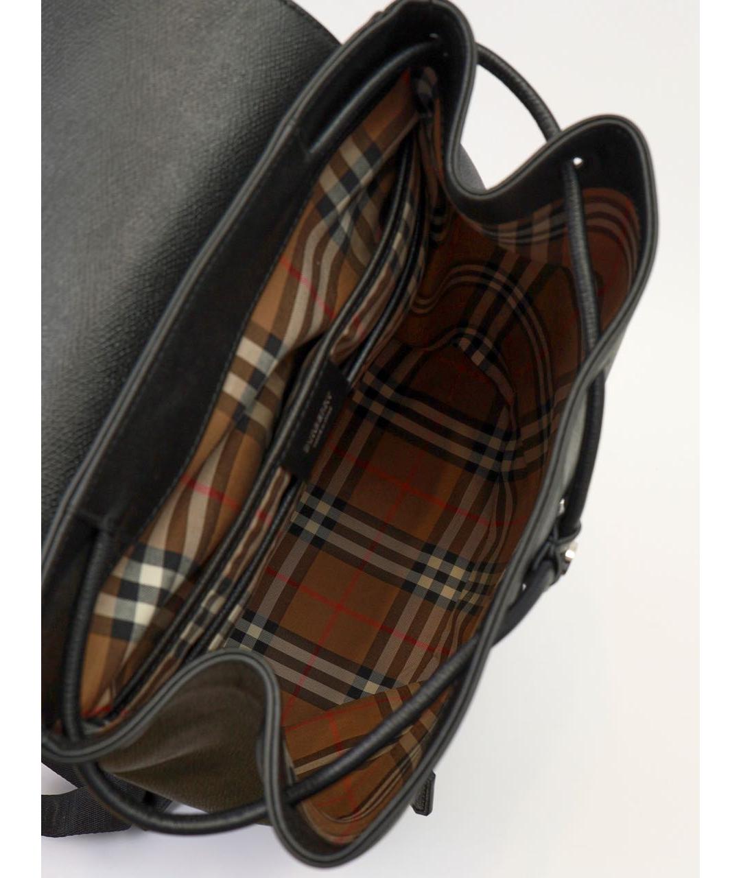 BURBERRY Черный кожаный рюкзак, фото 5