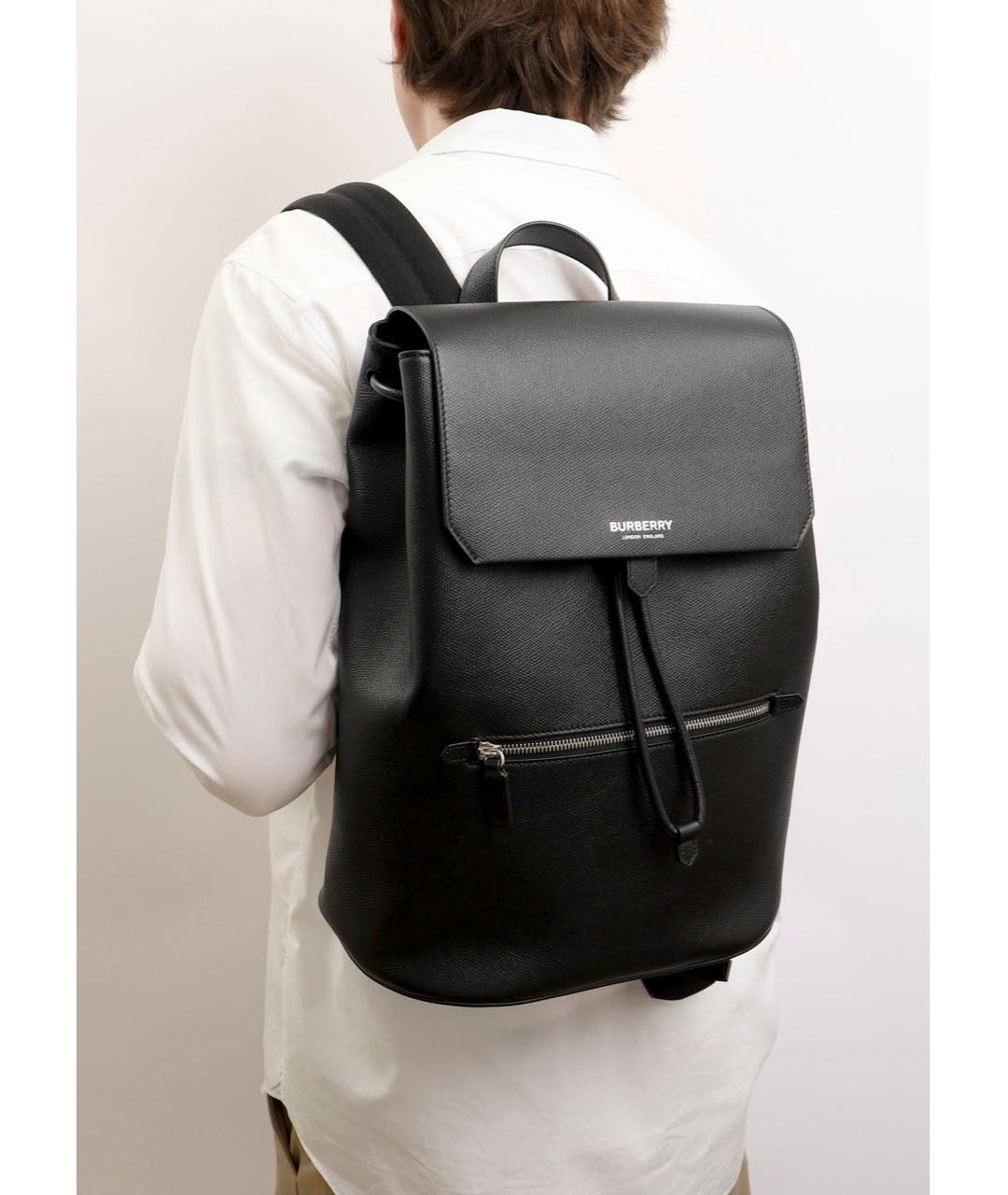 BURBERRY Черный кожаный рюкзак, фото 7
