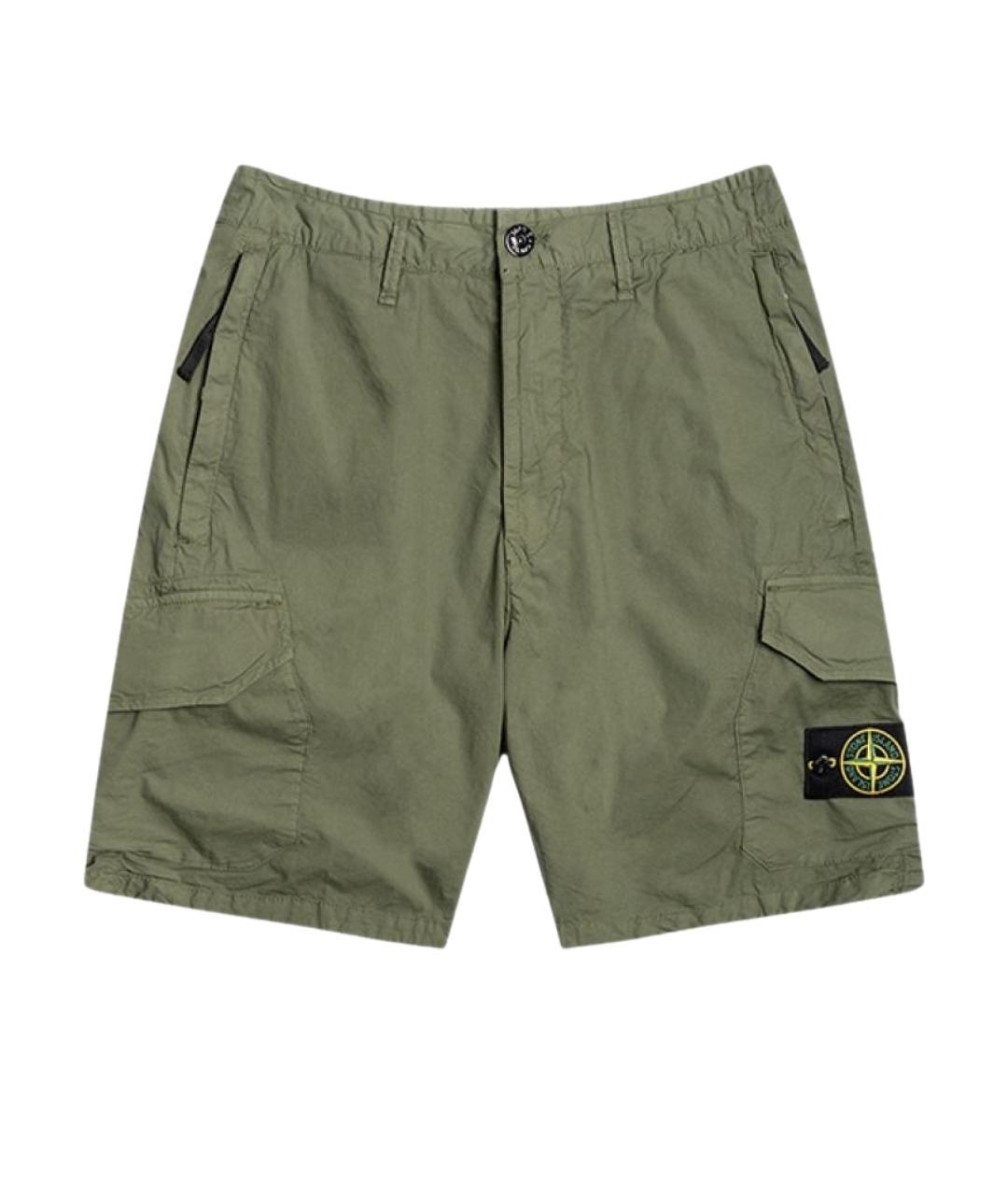 STONE ISLAND Зеленые хлопковые шорты, фото 1