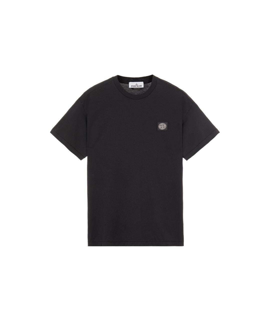 STONE ISLAND Черная хлопковая футболка, фото 6