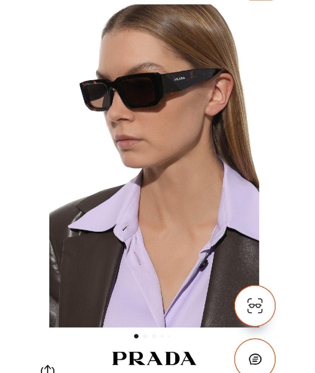 PRADA Коричневые солнцезащитные очки, фото 5