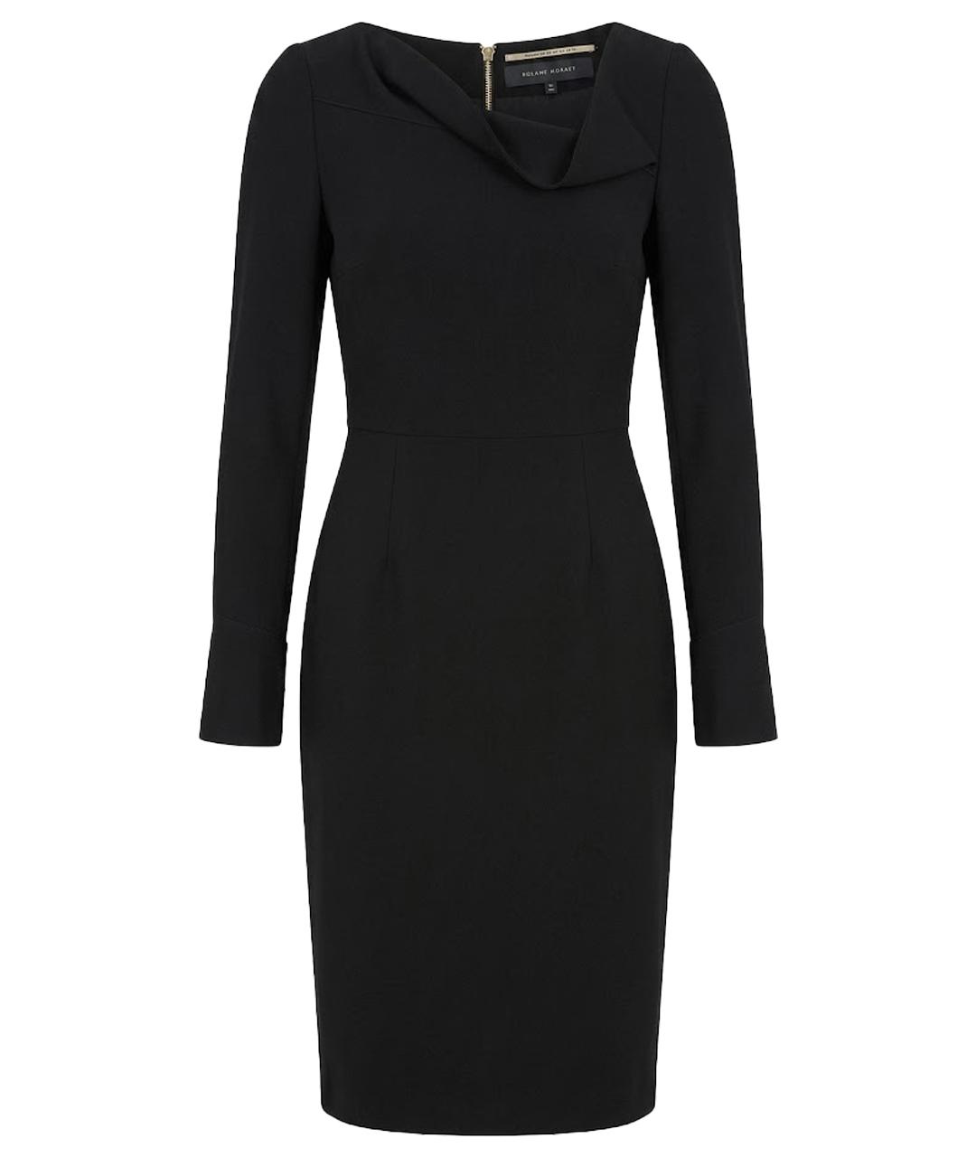 ROLAND MOURET Черное креповое повседневное платье, фото 1