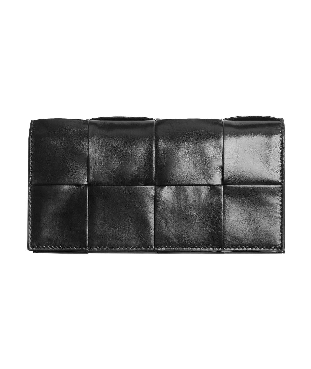 BOTTEGA VENETA Черный кожаный кошелек, фото 1