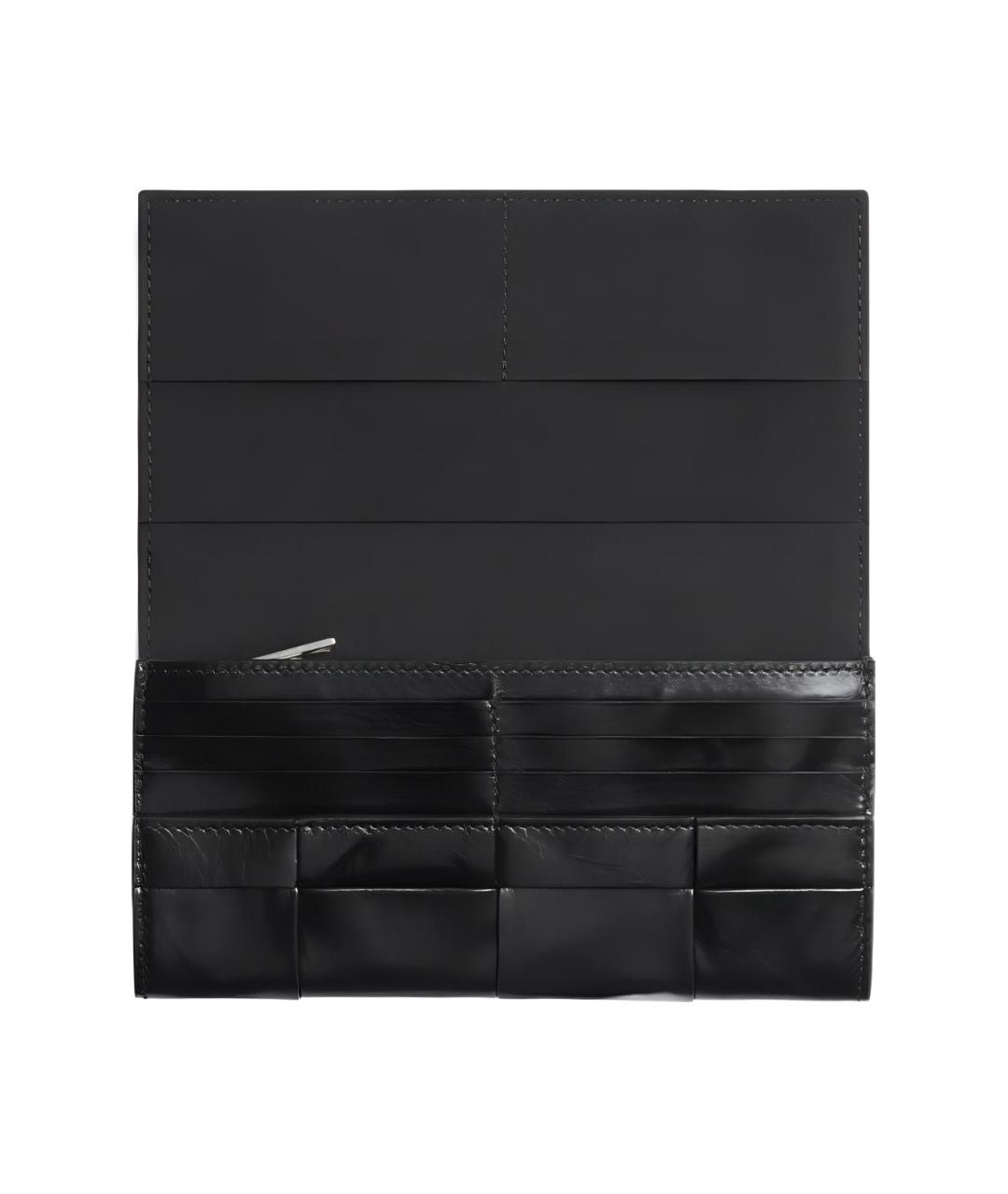 BOTTEGA VENETA Черный кожаный кошелек, фото 3