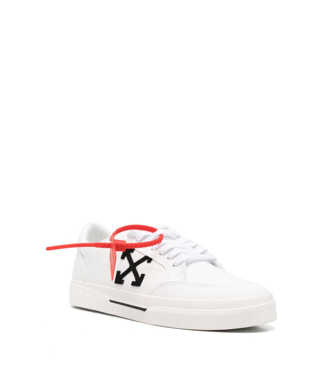 OFF-WHITE Белые текстильные низкие кроссовки / кеды, фото 4