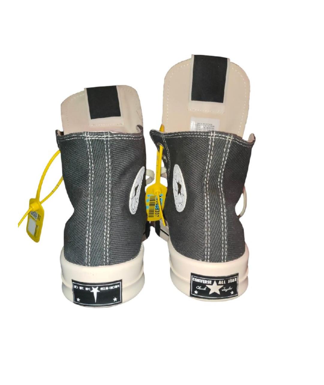 RICK OWENS DRKSHDW Черные текстильные высокие кроссовки / кеды, фото 4