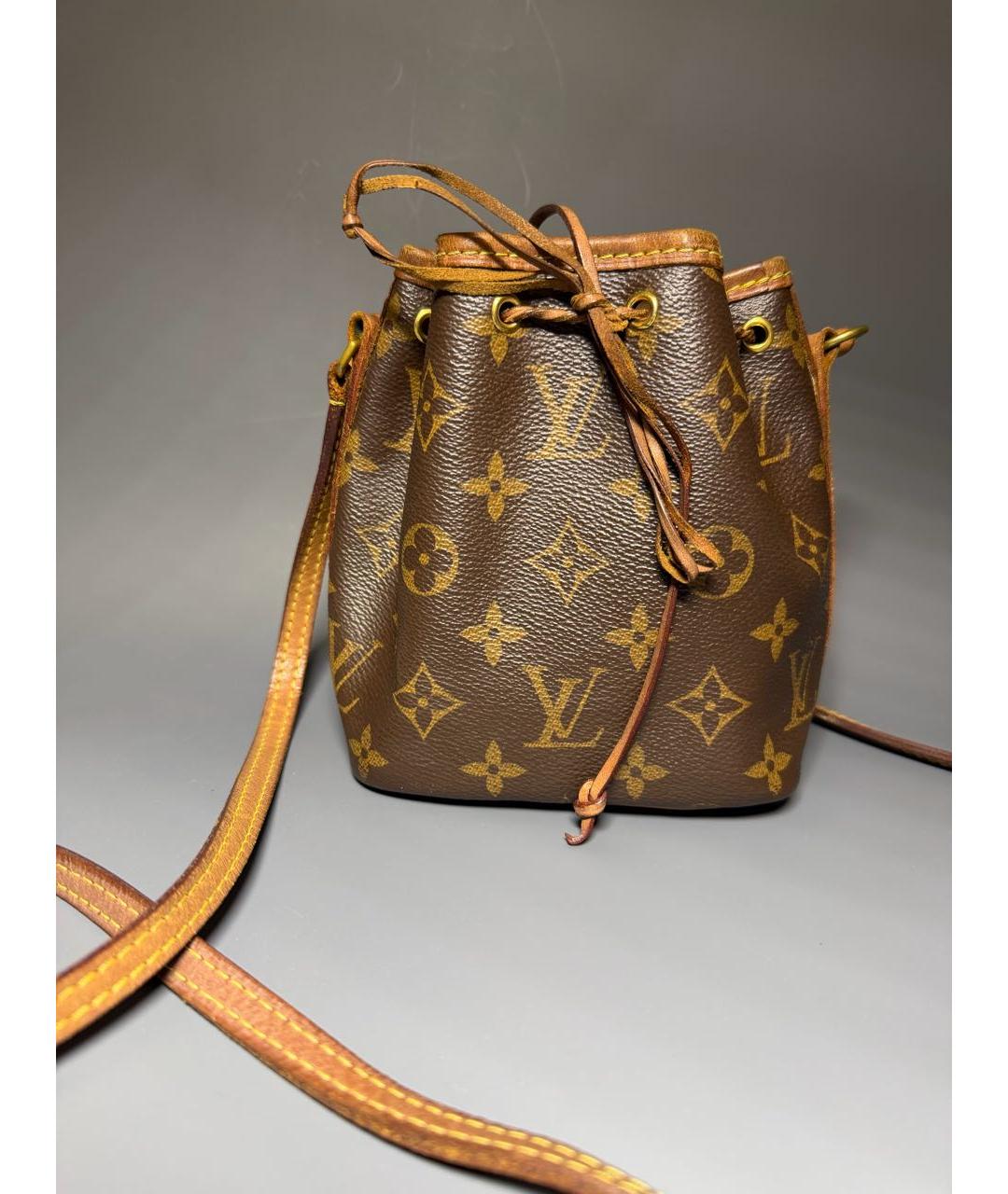LOUIS VUITTON Коричневая кожаная сумка тоут, фото 8