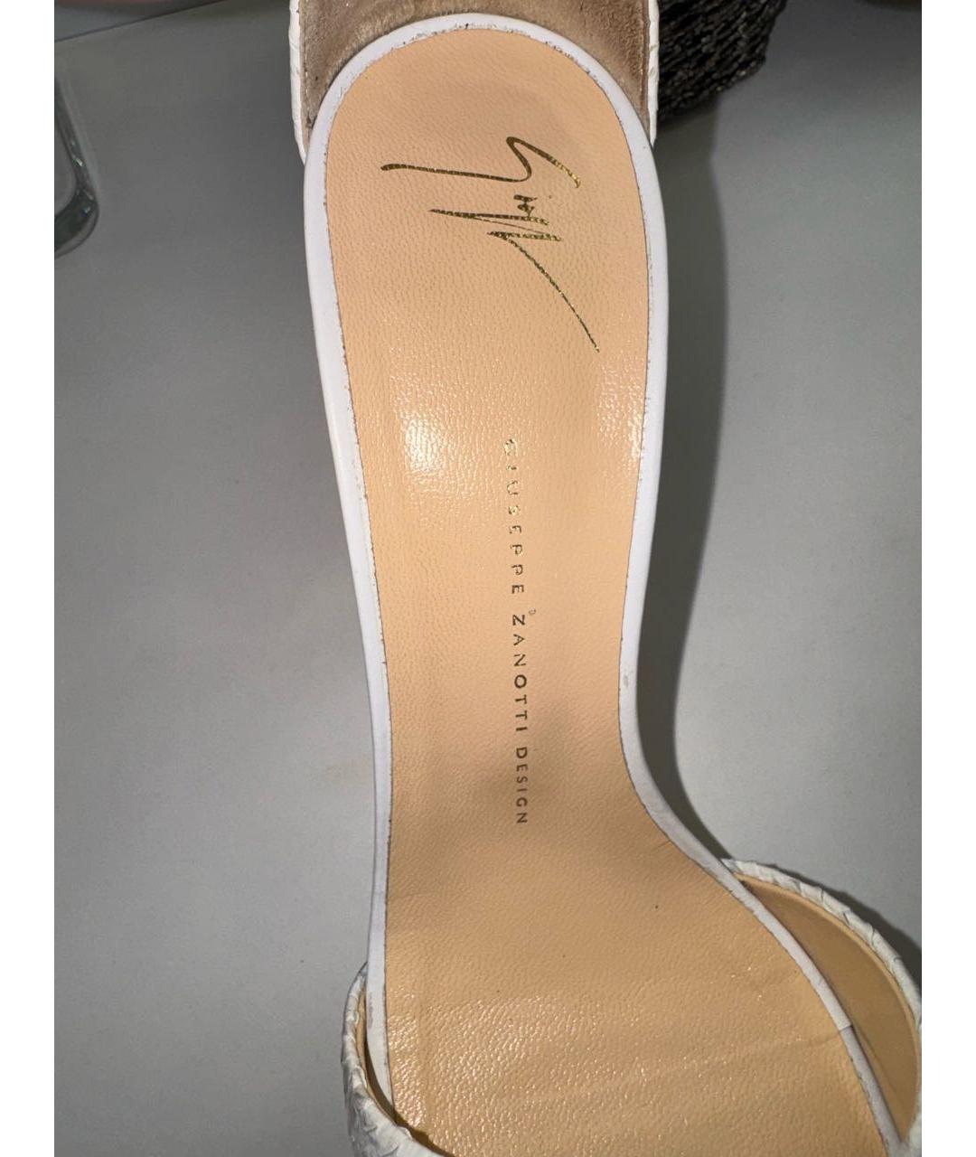 GIUSEPPE ZANOTTI DESIGN Бежевые кожаные босоножки, фото 7
