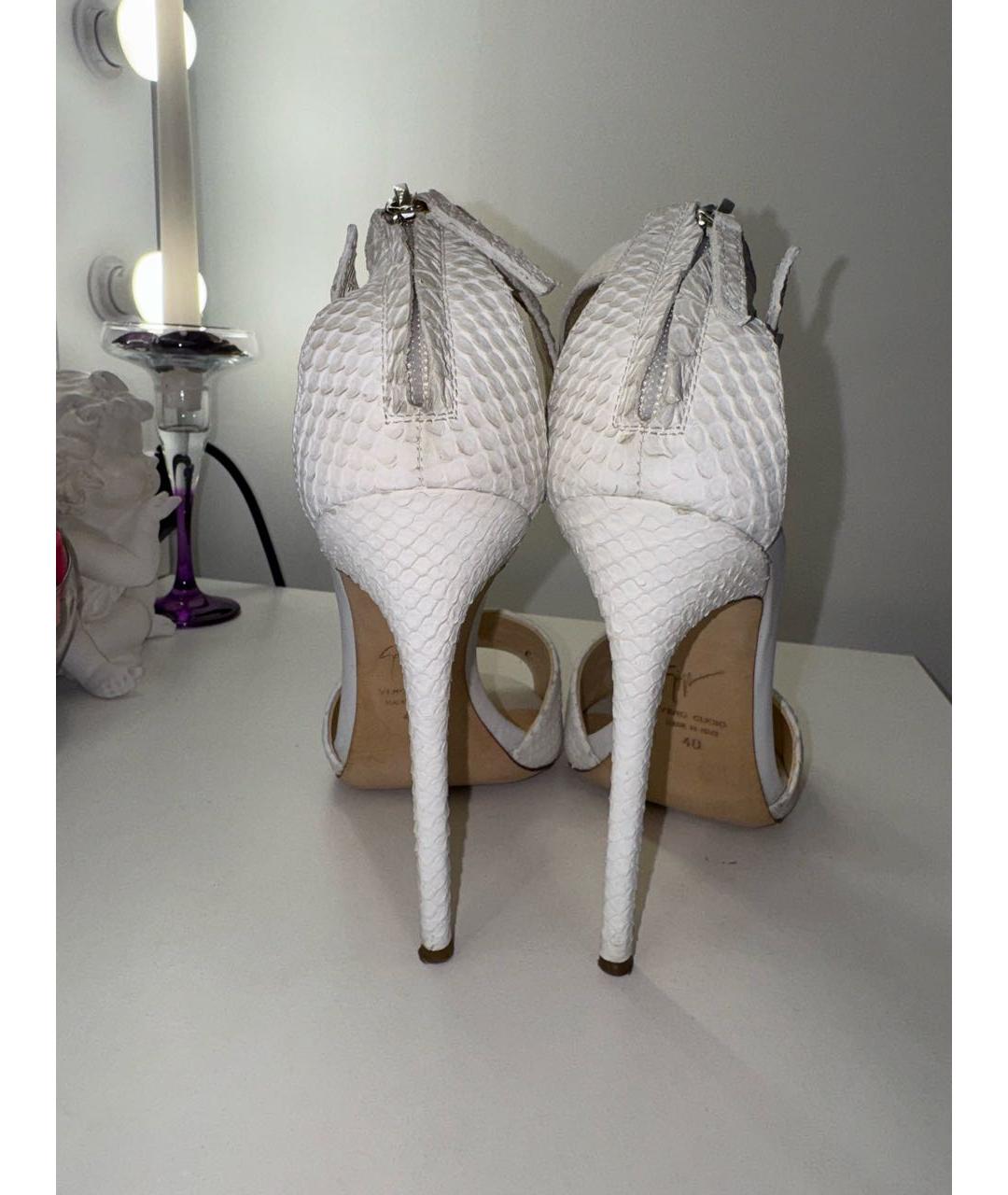 GIUSEPPE ZANOTTI DESIGN Бежевые кожаные босоножки, фото 4