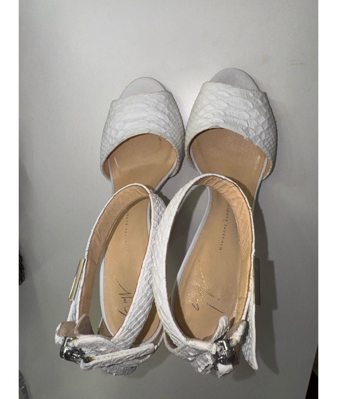 GIUSEPPE ZANOTTI DESIGN Бежевые кожаные босоножки, фото 3