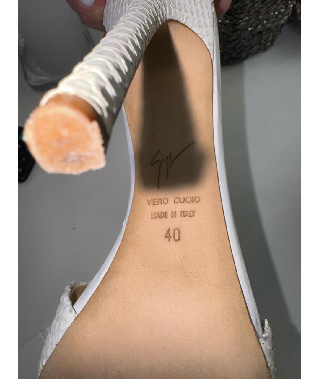 GIUSEPPE ZANOTTI DESIGN Бежевые кожаные босоножки, фото 6