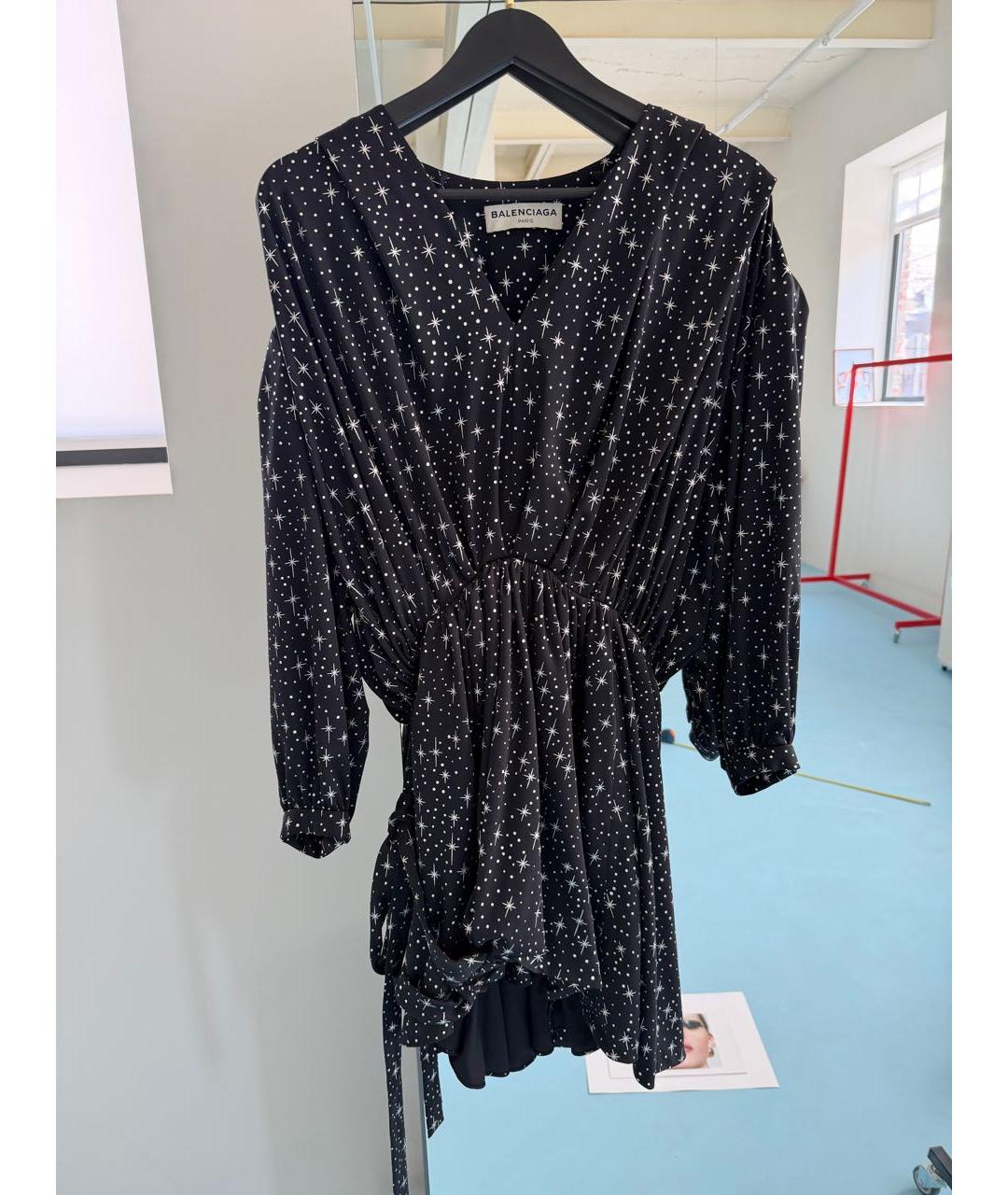 BALENCIAGA Черное полиэстеровое платье, фото 2