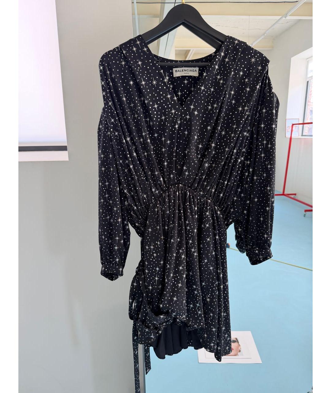 BALENCIAGA Черное полиэстеровое платье, фото 3
