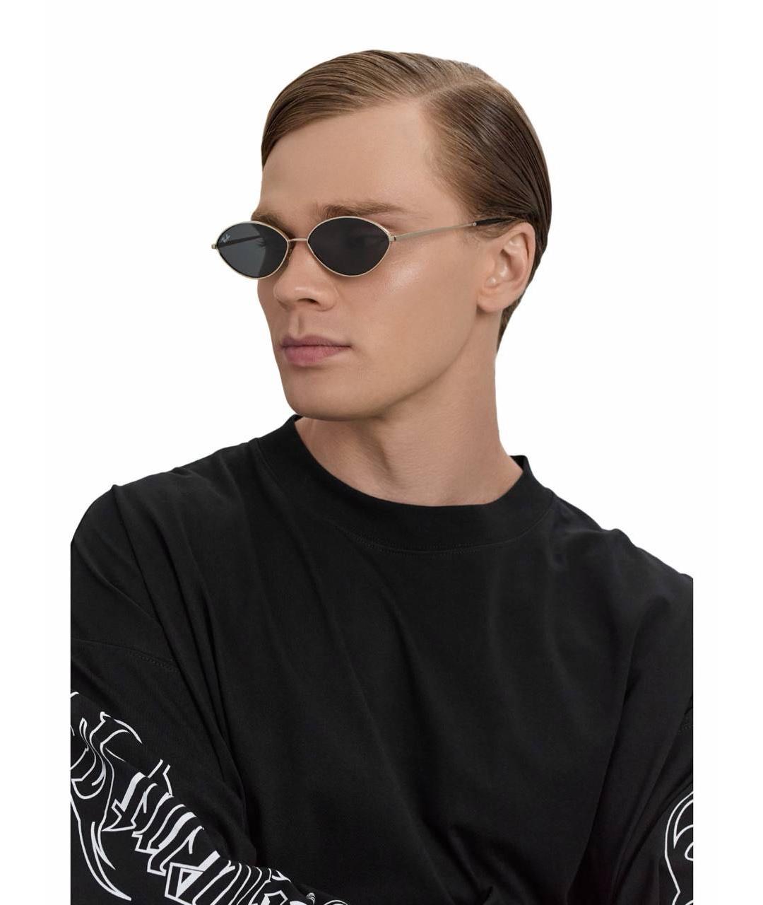RAY BAN Серебряные металлические солнцезащитные очки, фото 3
