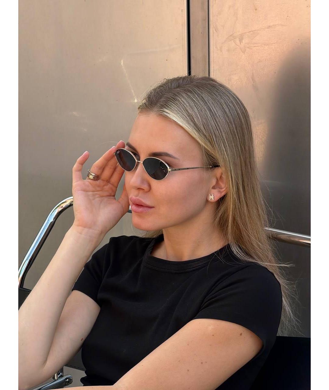 RAY BAN Серебряные металлические солнцезащитные очки, фото 2
