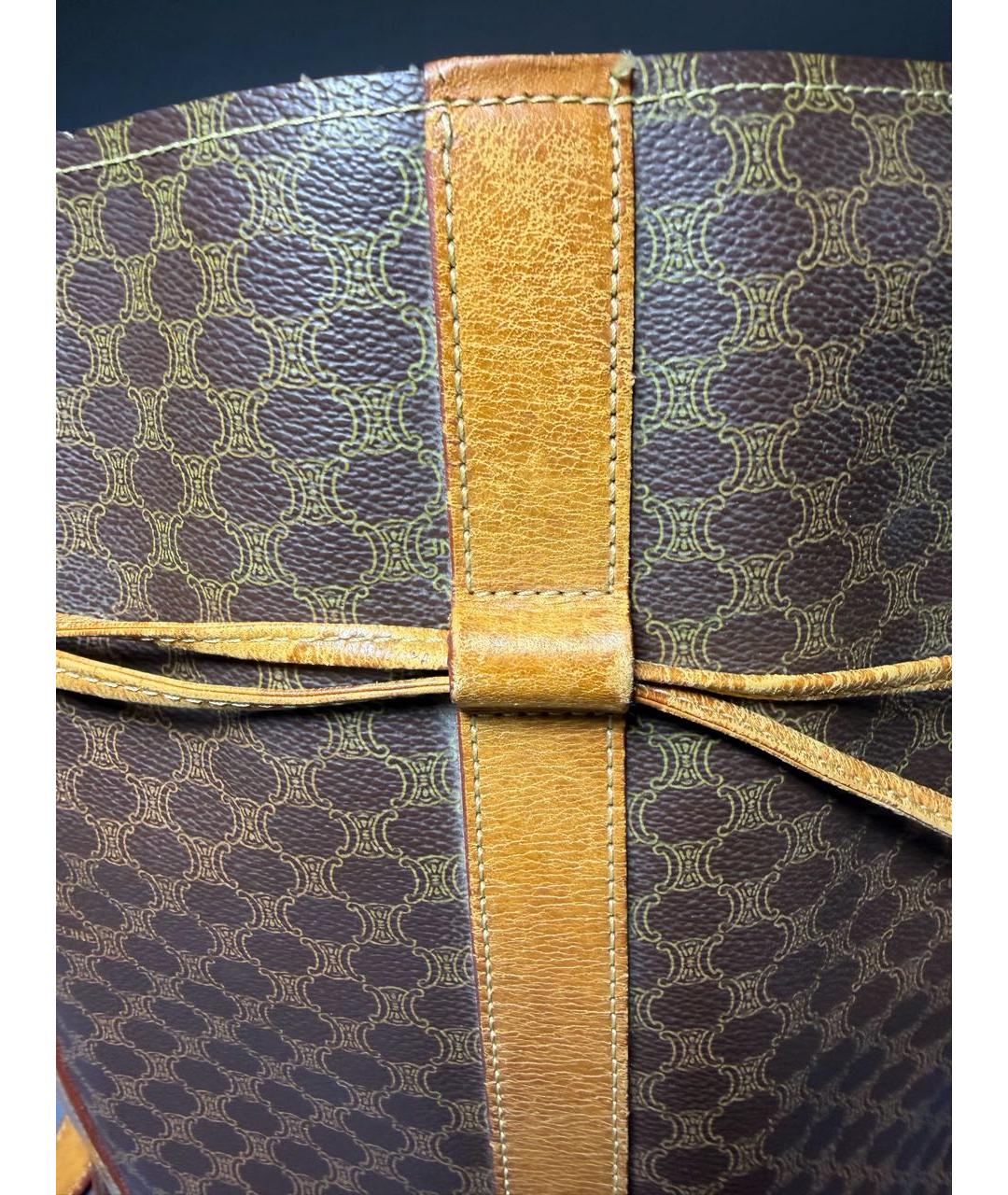 CELINE Коричневая кожаная сумка тоут, фото 8