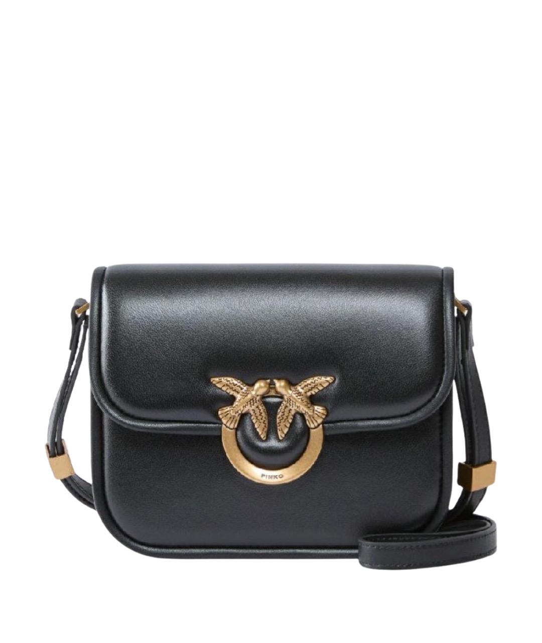 PINKO Черная кожаная сумка через плечо, фото 1